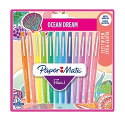 Stylo feutre Papermate Flair Ocean Dream écriture moyenne - Pochette de 12