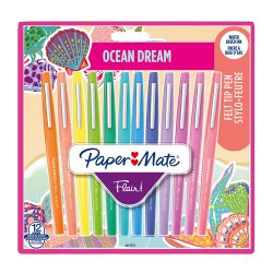 Stylo feutre Papermate Flair Ocean Dream écriture moyenne - Pochette de 12