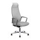 Poltrona direzionale Zuco Selvio Mesh base cromata rete grigio chiaro e seduta in tessuto grigio chiaro