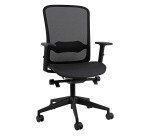 Sedia semidirezionale Shape Unisit con schienale e seduta in rete nera con braccioli 2D