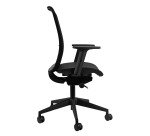 Sedia semidirezionale Shape Unisit con schienale e seduta in rete nera con braccioli 2D