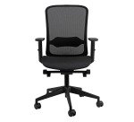 Sedia semidirezionale Shape Unisit con schienale e seduta in rete nera con braccioli 2D