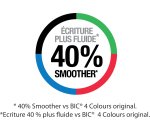 Stylo bille Bic 4 couleurs Smooth Gradient rétractable pointe 1 mm - écriture moyenne