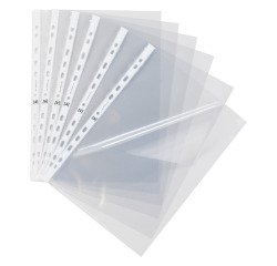 Pochettes perforées Oxford A4 polypropylène lisse 7/100e à ouverture en angle - Boîte de 100