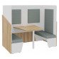 Alcôve acoustique- cabine de confidentialité Fokuus Duo Assise banc L 192 x P 100 x H 162 cm