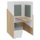 Alkoven akustisch Fokuus Solo Sitzbank mit Ablage rechts B 100 x T 100 x H 162 cm Eiche Natur