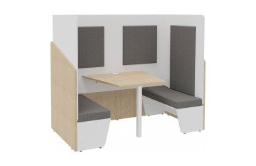 Acoustic alcove Fokuus Duo 2 light oak side benches