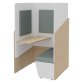 Alcôve acoustique- cabine de confidentialité Fokuus Solo Assise banc avec tablette à gauche L 100 x P 100 x H 162 cm