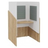 Alcôve acoustique- cabine de confidentialité Fokuus Solo tablette assis L 100 x P 100 x H 162 cm