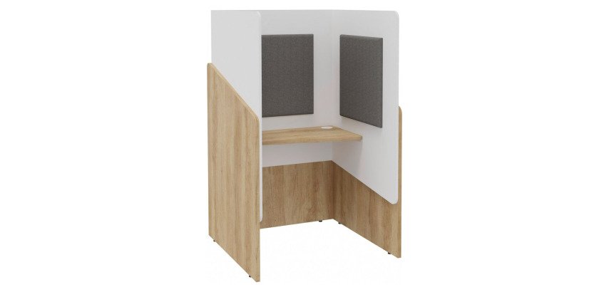 Alcôve acoustique- cabine de confidentialité Fokuus Solo tablette assis L 100 x P 100 x H 162 cm