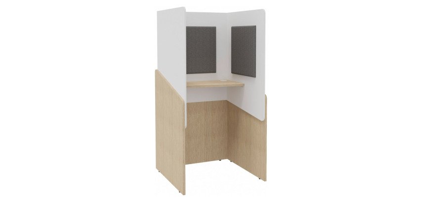 Alcôve acoustique Fokuus solo debout L 100 x H 196 cm chêne clair