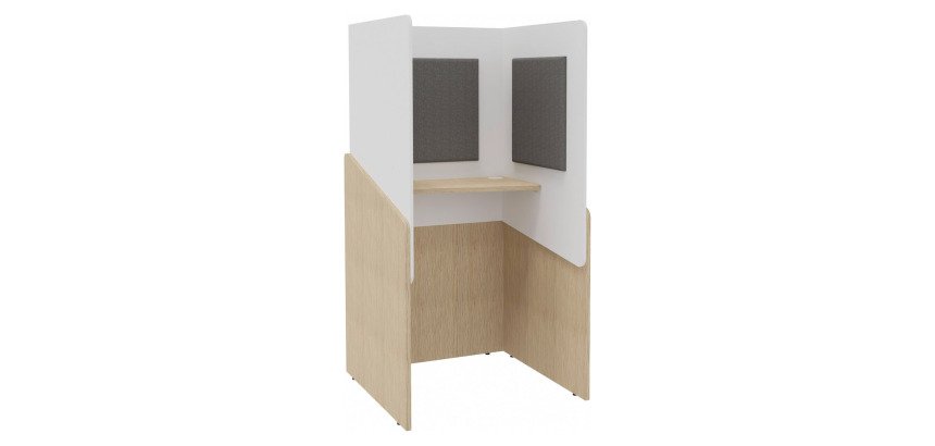 Alcôve acoustique- cabine de confidentialité Fokuus Solo tablette Debout L 100 x P 100 x H 196 cm