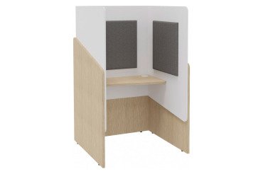 Alcôve acoustique- cabine de confidentialité Fokuus Solo tablette assis L 100 x P 100 x H 162 cm