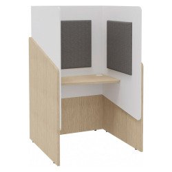 Alcôve acoustique- cabine de confidentialité Fokuus Solo tablette assis L 100 x P 100 x H 162 cm