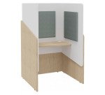 Alcôve acoustique- cabine de confidentialité Fokuus Solo tablette assis L 100 x P 100 x H 162 cm