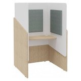 Alcôve acoustique- cabine de confidentialité Fokuus Solo tablette assis L 100 x P 100 x H 162 cm