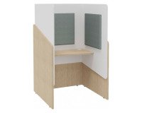 Acoustic alcove - Fokuus Solo privacy booth with shelf dimensions L 100 x W 100 x H 162 cm light oak
