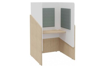 Alcôve acoustique- cabine de confidentialité Fokuus Solo tablette assis L 100 x P 100 x H 162 cm