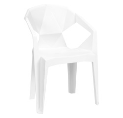 Chaise Saskia - Polypropylène  blanc - Usage intérieur et extérieur