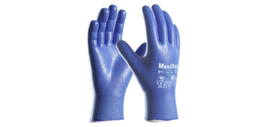 Guanti ATG MaxiDex® 19-007 in NBR blu interamente rivestito, 1 paio