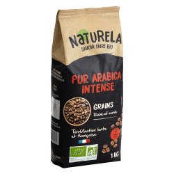 Café en grain Naturela Bio pur arabica intense - paquet de 1 kg