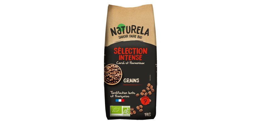 Café en grain Naturela Bio Sélection intense - paquet de 1 kg