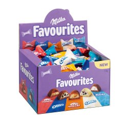 Assortment of individual Milka Favourites chocolates - Display box 1 kg - 108 pieces