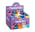 Assortiment de chocolats individuels Milka Favourites - Boîte présentoir 1 kg - 108 pièces