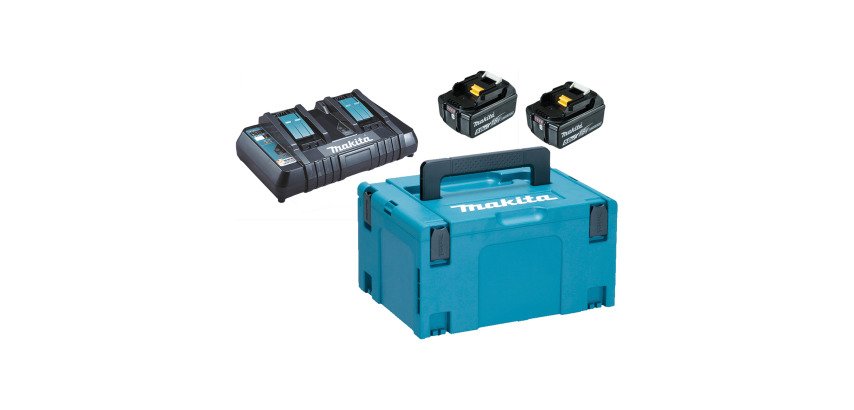 Pack Energy Makita 18V Li-Ion - 2 batteries + dual charger + Makpac 3 case