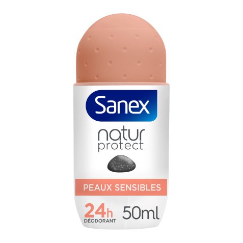 Déodorant Sanex Natur Protect peaux sensibles Pierre d'alun - Bille de 50 ml