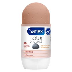 Déodorant Sanex Natur Protect peaux sensibles Pierre d'alun - Bille de 50 ml