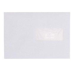 The Crown - White envelope for automatic stuffing 162 x 229 mm 80 g with window 45 x 100 mm - Box of 200