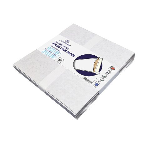 Pochette matelassée bulles de papier La Couronne kraft blanc
