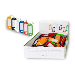 Llavero portaetiquetas Qconnect - caja de 100 - colores surtidos