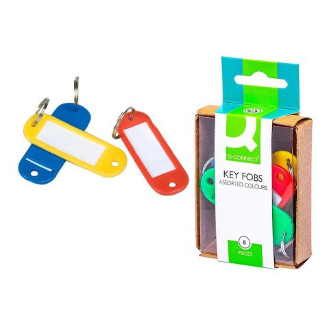 Llavero portaetiquetas Qconnect - caja de 6 - colores surtidos