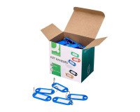 Llavero portaetiquetas Qconnect - caja de 100 - color azul