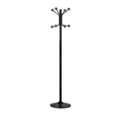 Perchero metalico negro de pie con 8 colgadores color 177 x 36 cm