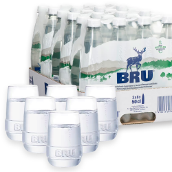 Pack 24 x 50 cl BRU + set of 6 FREE glasses
