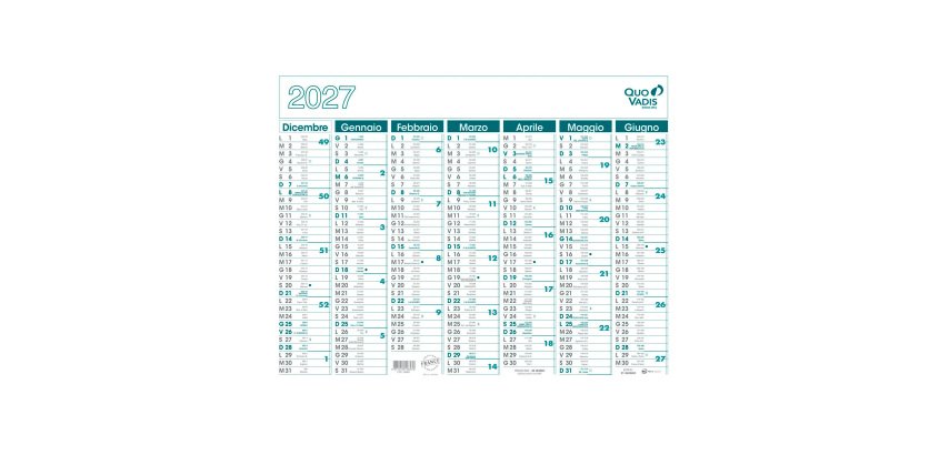 Calendario da tavolo 14 mesi 55 x 43 cm