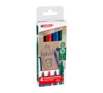 Marqueur permanent rechargeable Edding E2000C pointe ogive 1,5 mm - Pochette 4 couleurs assorties