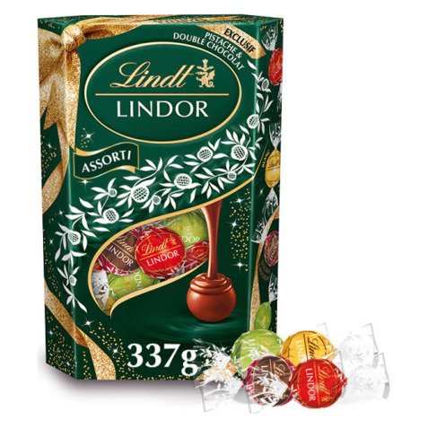 Lindor assortis - Edition Ruban Festif - Lindt - Sachet de 337 g - 25 pièces