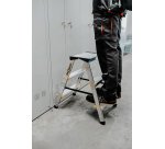 Scala pieghevole Drabest a doppia salita per uso professionale e domestico in alluminio, 3 gradini