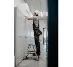 Scala pieghevole Drabest a doppia salita per uso professionale e domestico in alluminio, 3 gradini