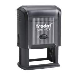 Trodat Printy 4929 Formato Grande sello con texto personalizado 6 líneas 50 x 30 mm monocromo Carcasa Roja