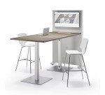 Table Meeting L 210 cm pied aluminium + support tv aluminium