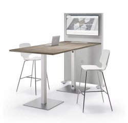 Table Meeting L 210 cm aluminum leg + aluminum TV stand