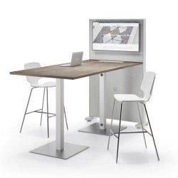 Tafel Meeting L 210 cm aluminium poot+ aluminium tv-standaard