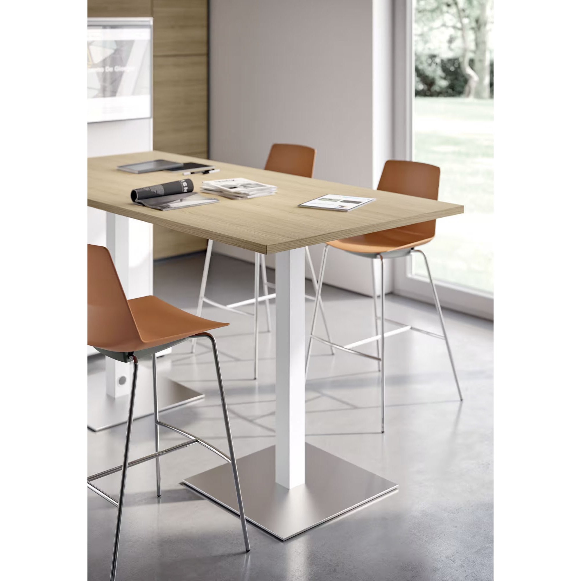 Tafel Meeting L 210 cm aluminium poot+ aluminium tv-standaard