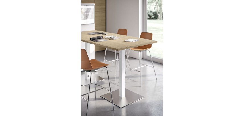 Table Meeting L 210 cm pied aluminium + support tv aluminium