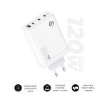 Cargador USB-C GaN 120W Carga rápida 3xUSB-C + 1xUSB-A Subblim
